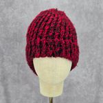 Red Black Crochet Knit Bucket Cap Hat Fun Vintage Y2K Funky Beanie Photo 1