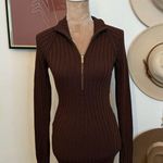 Pilcro Chocolate Long Sleeve Knit Dress Brown Size M Photo 2