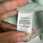 Talbots NWT 100% Cashmere Open Front Cardigan Striped Mint Green & Blue XS Photo 4