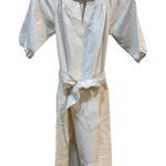 Ann Mashburn trapunto blouson dress size XS 100% Silk Cream Bow Popover Belted Photo 0