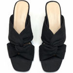 Banana Republic  Black Crossover Heeled Sandal Block Heel Mules Shoes Size 8.5 Photo 0