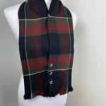Vintage Plaid Vest Scarf by Regal 100% Zephyr Wool Classic Tartan Unisex Black Photo 2