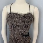 Celo Brown Flowy Raw Edge Snakeskin Print Ribbon Strip Dress M Size M Photo 2