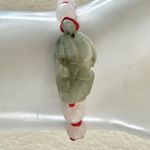 Frog Carving Jadeite Bead red cord Bracelet Photo 5