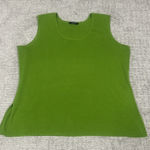 Misook  Shell Tank Womens 1X Kelly Green Knit Sleeveless Side Slits Photo 0