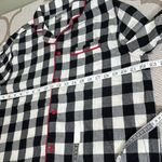 Hanna Andersson Flannel Buffalo Plaid long sleeve button down Pajama Top Black Size M Photo 5