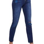 Free People  Women 5 Front Button Destroyed Reagan Dark Wash Jeans Size 27 Photo 0