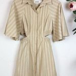 NWT Sovere Shift Cotton Mini Shirt Dress in Natural Size Small Tan Photo 5