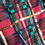 Vintage 80s 90s Rimini Tartan Blazer Plaid Sequin Red Green Gold Red Fitted sz10 Multiple Size 10 Photo 3