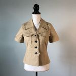 Halogen  | Structured Short Sleeve Tan Blazer Photo 1
