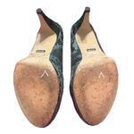 Buffalo London Teal Black Embossed Snakeskin Platform Heels Pumps Size 10 Green Photo 5