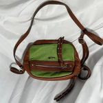 CHAPS Green and Brown Faux Leather Crossbody Bag Photo 0