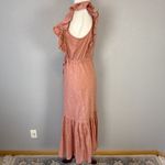 Emerson Fry India Collection Ruffle Chandra Midi Maxi Dress Size S Clay Pink Photo 3