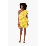 Tuckernuck Hyacinth House Yellow Ruffle One Shoulder Sofie Mini Dress Size XS Photo 2