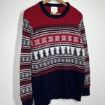 Aspen Fair Isle Nordic Crewneck Sweater Medium M Holiday Ski Cotton Photo 2
