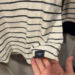 Cute classic creamy navy striped waffle cotton long sleeve top L.L. Bean Blue Size M Photo 7