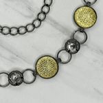 Clear Yellow Rhinestone Gunmetal Chain Link Belt One Size ✨ Silver Photo 5