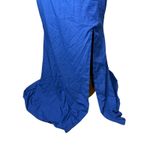 Ryanth Blue One Shoulder Formal Gown Corset Back Slit Prom Dress Size 8 NWT Photo 4