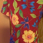 Vintage 90s bright red floral mini dress Size M Photo 5