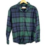 ONIA Womens Shirt Green Button Up Plaid Long Sleeve Flannel Soft Collared XL Photo 0