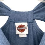 Harley Davidson Y2K Womens Blue Long Sleeve Shirt Tattoo Fairy Moto Biker Photo 3