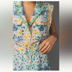 Anthropologie Ranna Gill Sleeveless Collared Linen Romper Blue Size M Photo 3