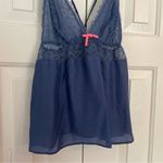 Victoria's Secret Victoria’s Secret Blue Lace Bodice Slip Tank Top Sz Medium Intimate Top Photo 4