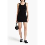 RE/DONE  Eyelet-Embellished Mini Dress Size Large Black Ribbed Grommet Grunge Photo 2