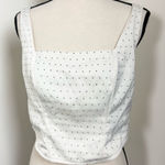 Wild Fable  Cream Rhinestone Square Neck Crop Top M Glam Cowgirl Party Bustier Photo 0