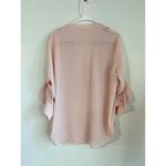 Calvin Klein Zip Pocket Utility Blouse Top Blush Pink Work Business Size Large Photo 2