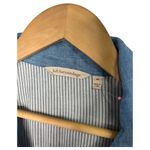 Soft Surroundings Shirt Womens M Lyocell Popover Chambray Contrast Cuffs Blue Photo 2