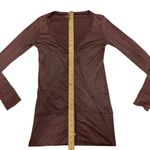 Michael Stars  Women's Burgundy Silver Cardigan One Size Photo 5