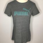 Puma Gray Teal Graphic Short Sleeve Shirt Medium Photo 0