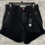 One Teaspoon  Black Street Walker Jean Shorts in Worn Black Photo 0