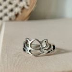 Vintage Lotus Flower Silver Ring Minimal Cut Out Floral Minimal Classic Feminine Jewelry Photo 0