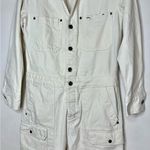 ZARA white women’s denim jumpsuit Small casual playsuit Photo 4