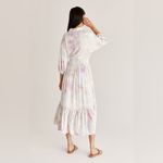 Z Supply  Tanya Blurred White Pink Floral Button Front Maxi Dress Size Small Photo 2