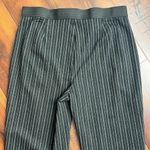 Loft  High Waist Wide Leg Pants Black Gray Pin Stripe Photo 7