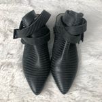 Matisse X Ascot Friday Black Leather Talon Wrap Ankle Open Back Booties 6 Photo 97