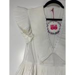 Celia B Bjorn Dress White Crisp Cotton Size Large NWT Pleated Ruffled Trim Photo 4