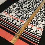 Emma & Me Floral‎ Print Midi Dress Black White Coral 3/4 Sleeve M Size M Photo 6