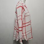 Liverpool  Red & White Plaid Lightweight Mandarin Collar Pullover Size Medium Photo 3
