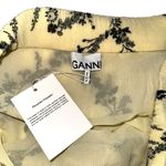 Ganni NWT Georgette Floral Pleated Yellow Chiffon Midi Skirt 42 US 10/12 Photo 4