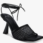Marc Fisher Black Leather Strappy Ankle Square Toe Heel Shoes 10 Photo 0