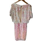 Lulus Dress Size M Iridescent Pastel Sequined Short Sleeve Party Glam Modern Photo 3