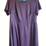 Modcloth Plus 1X Black Red Striped Empire Dress Mod Cloth Babydoll style Photo 0