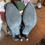 Avon Mark. Black Suede Jewel Encrusted High Heels Size 9 Photo 10