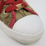 Coach  Empire Outline Canvas Sneakers - Tan & Red Photo 10