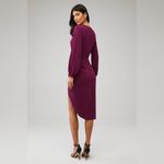 Amanda Uprichard  Roma long sleeves v neck silk Aubergine plum Dress M Photo 2
