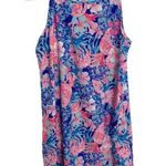 Charlie Paige Floral Summer Mini Dress Women M Blue Pink Pleated Round Neck NWT Photo 2